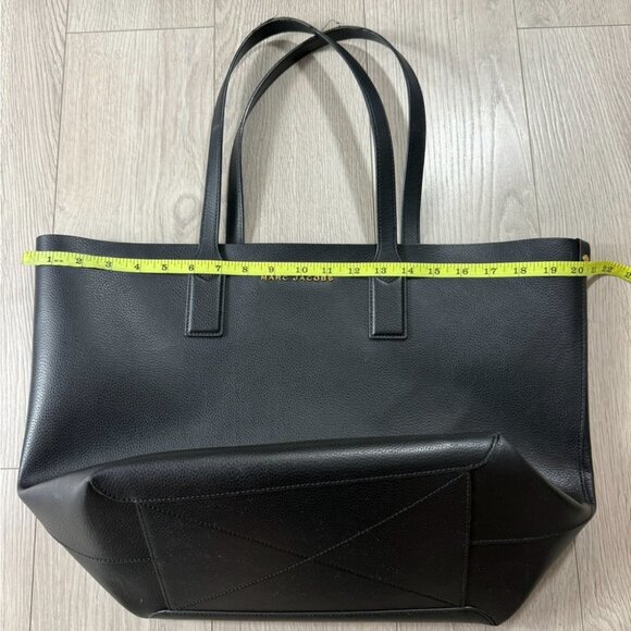 Marc Jacobs Black Large Leather Tote Work Travel Bag - Picture 11 of 12